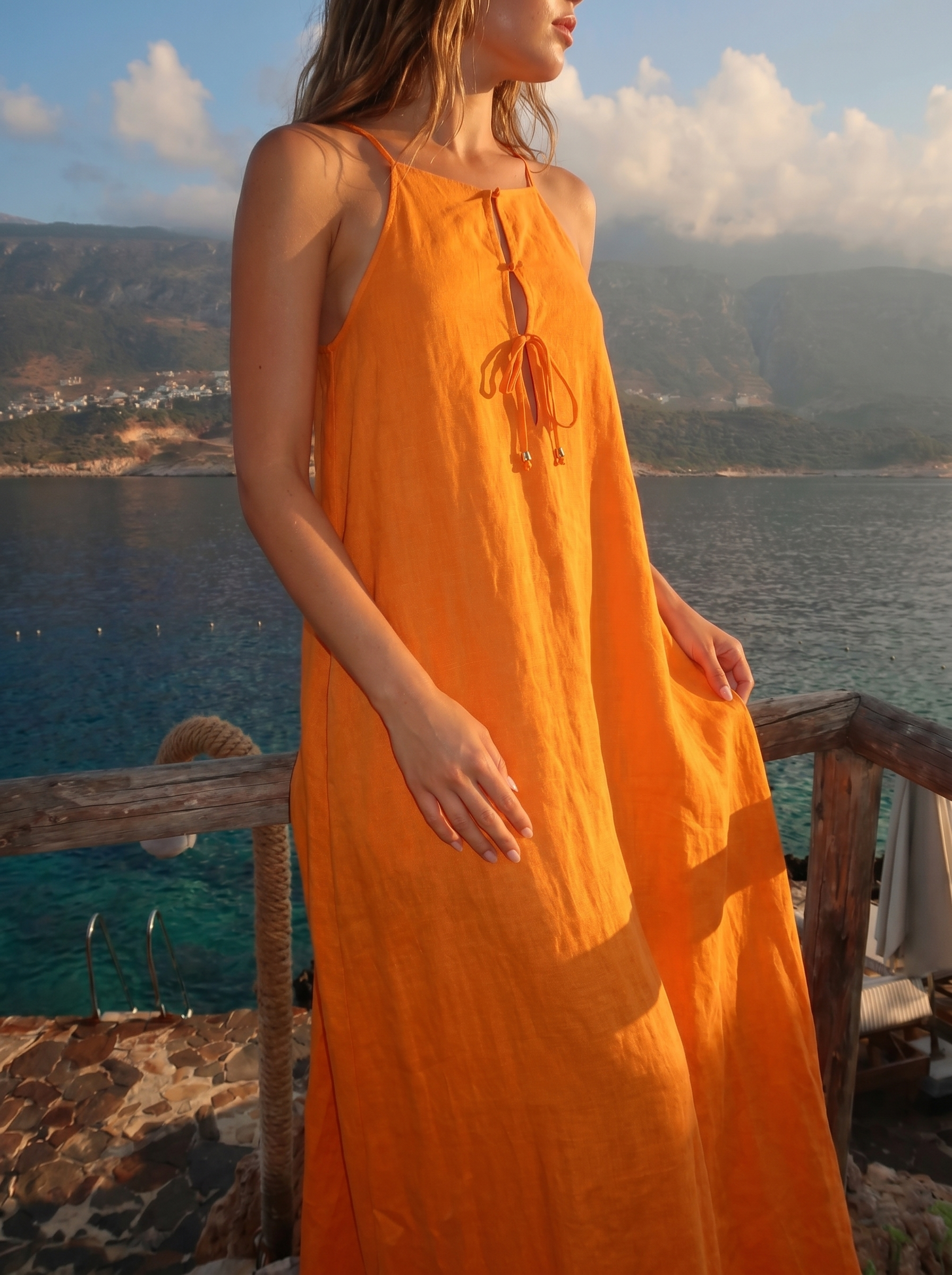 Ivory Dress — Orange