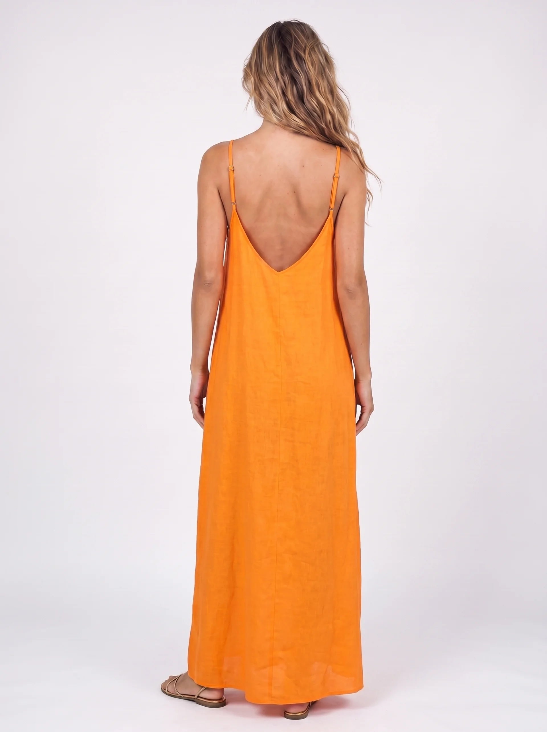 Ivory Dress  — Orange