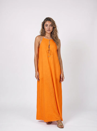Ivory Dress Orange