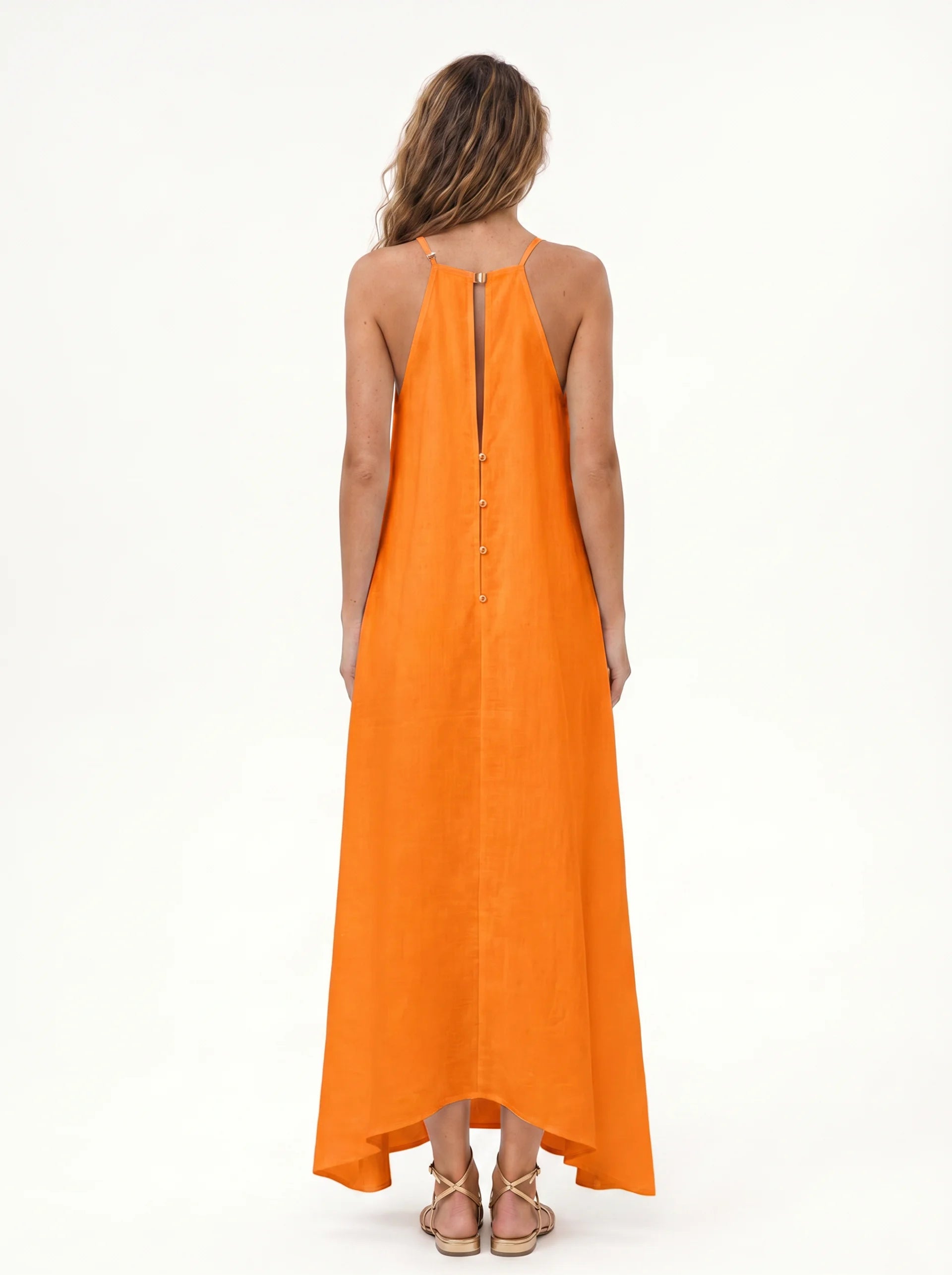 Ivory Dress Orange
